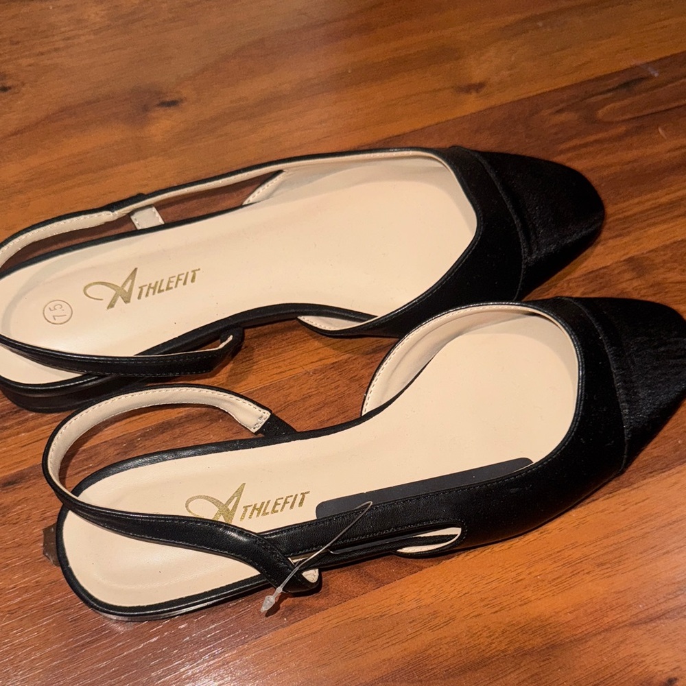 Women's Black Slingback Flats